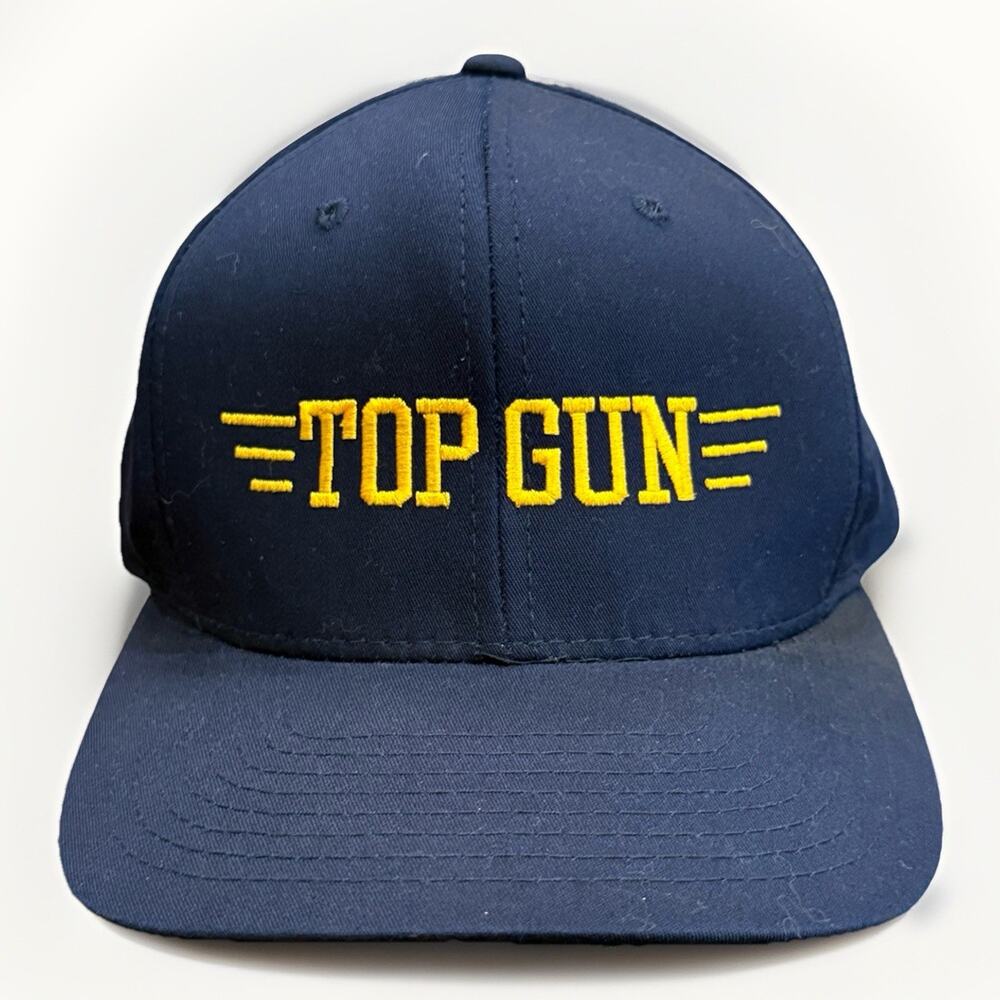 Vintage Top Gun Mens Navy Blue Great Plains Adjustable Snapback Hat Baseball Cap